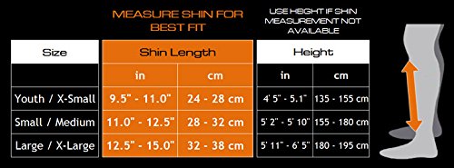 meister shin guard size chart